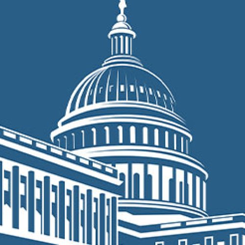 Capitol Illustration on Blue Background
