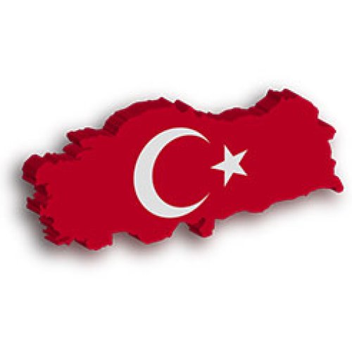 Turkey country shape with crescent and star